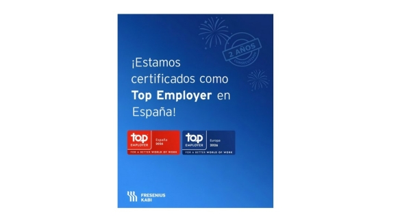 Fresenius Kabi reconocida como Top Employer en España por segundo año consecutivo