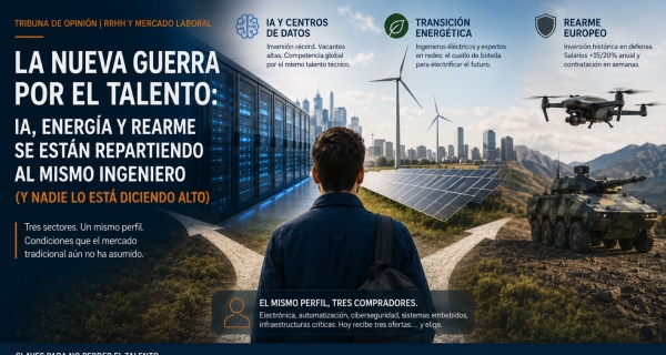 La nueva guerra por el talento: IA, energía y rearme se están repartiendo al mismo ingeniero (y nadie lo está diciendo alto)