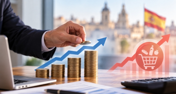 El salario medio en España creció en 2025 un 3,4% (2.055 euros/mes) pero la inflación dejó su poder real en un crecimiento solo del 0,7%