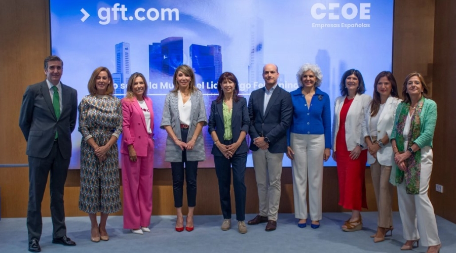 El CEO en España de GFT, Manuel Lavín, la vicepresidenta de CEOE, Mirenchu del Valle, y la ministra de Igualdad, Ana Redondo, han estado presentes en la inauguración.