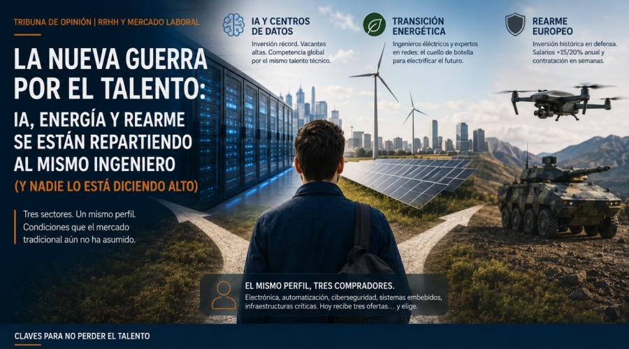 La nueva guerra por el talento: IA, energía y rearme se están repartiendo al mismo ingeniero (y nadie lo está diciendo alto)