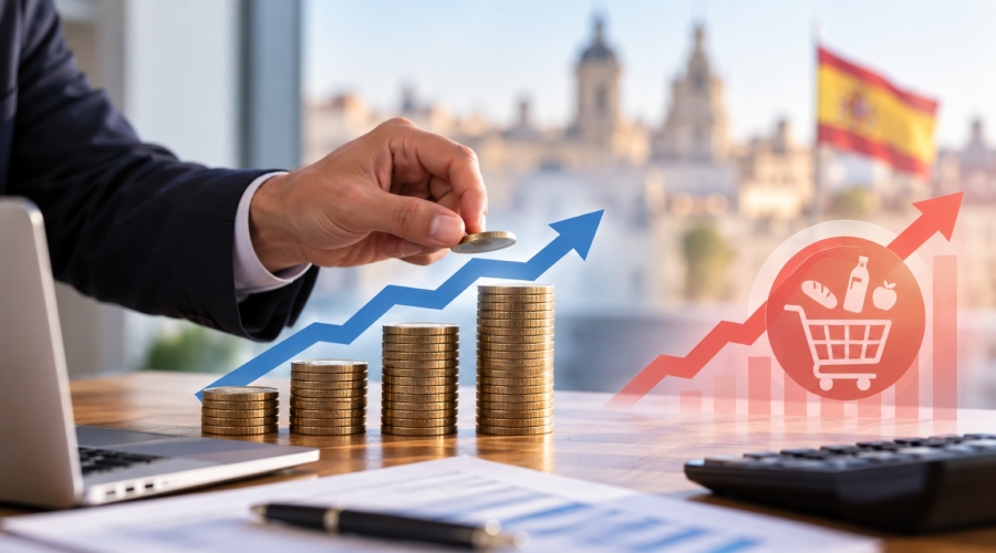 El salario medio en España creció en 2025 un 3,4% (2.055 euros/mes) pero la inflación dejó su poder real en un crecimiento solo del 0,7%